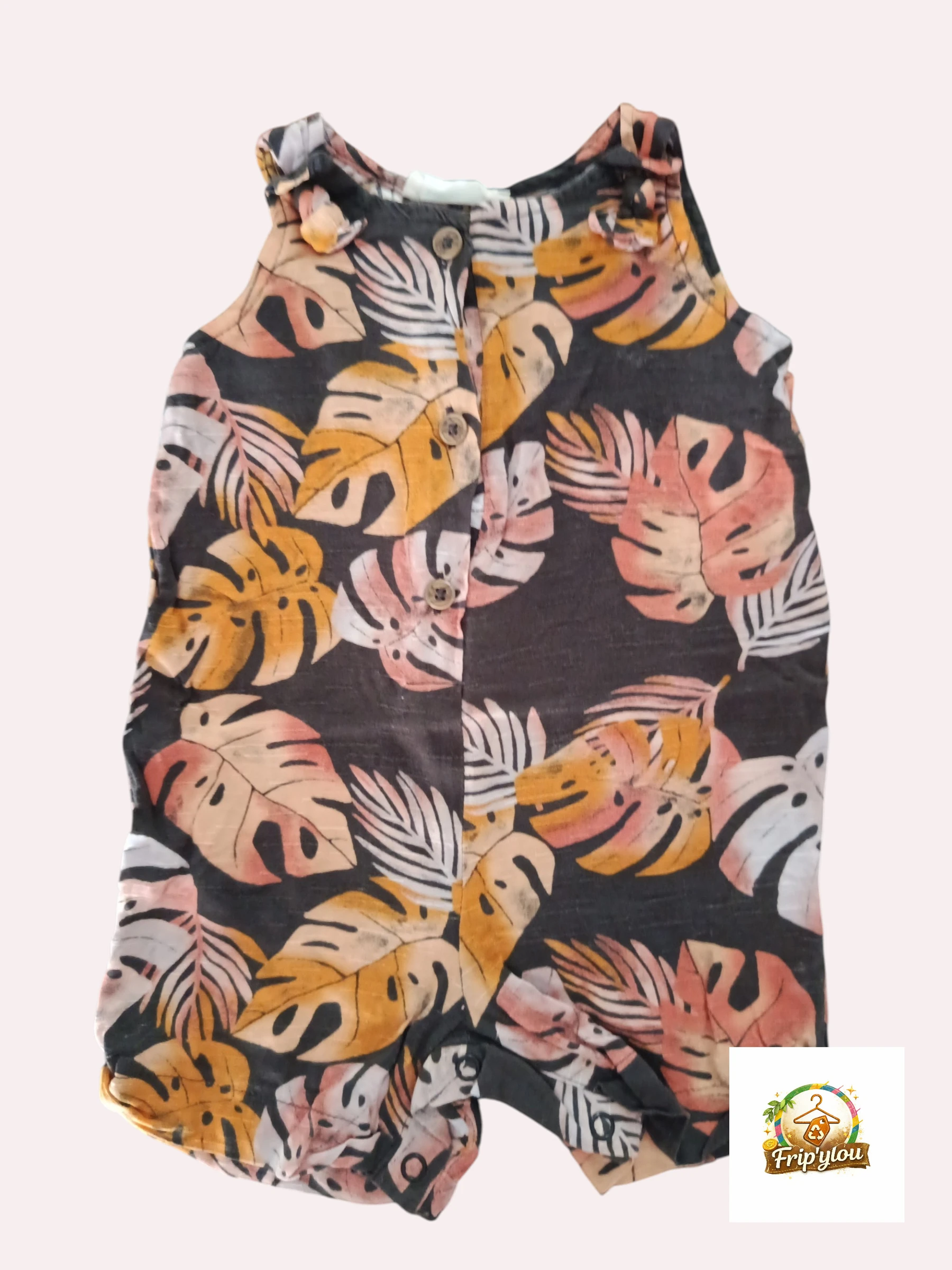 Combishort imprimé tropical fluide - A1754